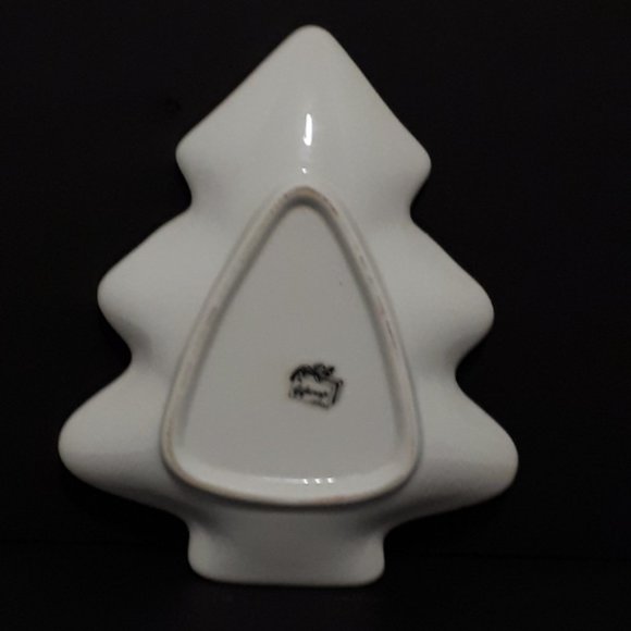 Vintage Poinsettia Tree Candy Dish Christmas Giftcraft Trinket Plate - Picture 6 of 6